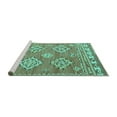 thumbnail image 2 of Ahgly Company Machine Washable Indoor Square Persian Turquoise Blue Traditional Area Rugs, 6' Square, 2 of 4