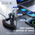 thumbnail image 4 of Atzeste 5 in 1 Car Charger 66W Fast Charging USB & Type C Car Charging Adapter with Type C Micro USB Charger, LED, Compatible with iPhone 17 16 15 14 13 12 11, Galaxy & Pixel, Android, 4 of 6