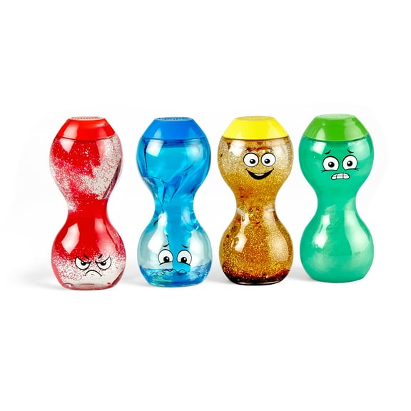 hand2mind Express Your Feelings Sensory Bottles, Social Emotional Fidget Toys for Kids (4 Pieces)