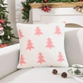 thumbnail image 2 of Cinvoph 18"x18" Christmas Throw Pillow Covers Plush Xmas Tree Pillow Cases for Winter Xmas New Year Couch Sofa Bed Home Decor, Pink, 2 of 6