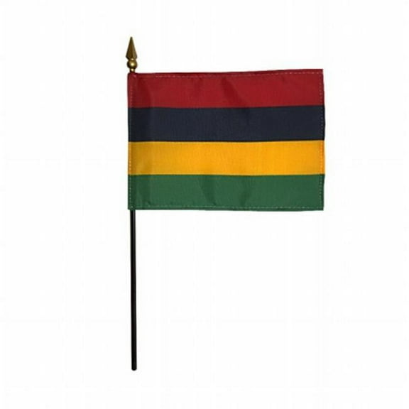 Annin Flagmakers 210093 4 x 6 in. Eb Mauritius Mounted - 12 Pack