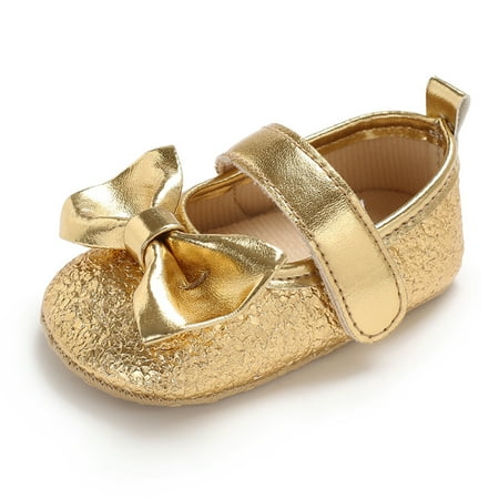 Newborn Baby Girls Shoes PU Leather Soft Sole Non-Slip Prewalker Bowkont Princess Shoes Mary