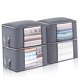 thumbnail image 4 of Kearding Bolsa de almacenamiento de ropa de gran capacidad de tela, ventana y cremalleras transparentes duraderas mejoradas, 4 Uds. Almacenamiento y organización del hogar, 4 of 6