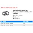 thumbnail image 2 of Front Differential Bearing Set - Compatible with 2002 - 2009 Chevy Trailblazer 2003 2004 2005 2006 2007 2008, 2 of 2