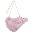 thumbnail image 4 of Bolso bandolera de peluche con forma de corazón para mujer, bolso de hombro mullido para niñas, bolso bandolera pequeño de moda con forma de corazón para mujer, 4 of 8
