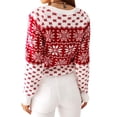 thumbnail image 3 of Suéter de mujer Copo de nieve de Navidad Tops de niña de invierno Jersey de manga larga con cuello redondo para mujer, Blanco, XL kenally AP003997-04, 3 of 7