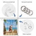 thumbnail image 3 of Coastal Christmas Shower Curtain, Waterproof Shower Curtains for Bathroom, Santa Claus Sandy Snowman Xmas Tree Washable Fabric Bathtub Curtain Set Bath Decor with 12 Hooks Standard 72"x72", 3 of 6
