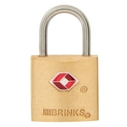 Brinks Solid Brass 22mm TSA Travel Keyed Padlock with 1/2in Shackle, 2 pack