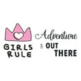 thumbnail image 2 of Girls Rule Adventure Is Out There Girls Love Beautiful Crown Prince Unicorns Royalty Sweet Dreams Decorating Holiday Gift Ideas Bedroom Wall Decal Sticker - Size: 40 In X 20 In, 2 of 5