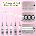 thumbnail image 3 of Juego de pinceles delineadores de uñas Lykjdnz, 5 unidades, nailon plateado, 3 of 6