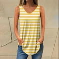 thumbnail image 2 of AherBiu Tank Tops for Women Striped Sleeveless V Neck Tunic Top Summer Casual High Low Hem Tanks Tshirts, 2 of 5