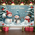 thumbnail image 5 of Snowman Let it Snow Banner Snowflake Winter Backdrop Plaid Scarf Red Cardinal Christmas Background for Winter Party Christmas Celebration Home Decor, 5 of 9