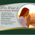 thumbnail image 2 of Patron Saint Pewter Medal with Chain for Men, Women, Made in USA, 2 of 4