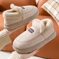 thumbnail image 2 of Pantuflas de algodón con forro de felpa para mujer de Pallene, pantuflas de algodón cálidas y cómodas para interiores y exteriores, suaves y antideslizantes, 2 of 5