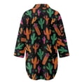 thumbnail image 5 of Xoenoiee Cactus Leaves Print Womens Swimsuit Coverup Button Up Swim Cover Ups for Swimwear Women Shirt Bathing Suit Cover Up Beach Coverups, S, 5 of 7