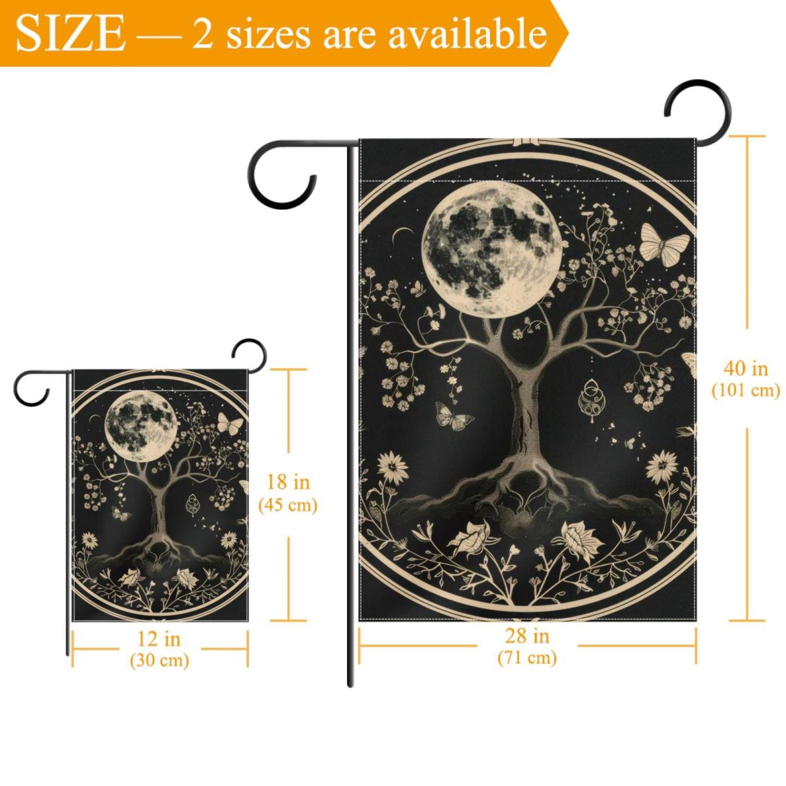 Welcome Aesthetic Tree of Life Nature Flower Butterfly Boho Mandala Garden Flag, Vertical Double Sided Small House Flag, Yard Farmhouse Outdoor Deck Veranda Lawn Decor 28x40 Inch
