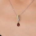 thumbnail image 3 of Gem Stone King 925 Silver and 10K Yellow Gold Red Garnet and White Lab Grown Diamond Pendant Necklace for Women | 0.80 Cttw | Gemstone January Birthstone | Pear Shape 7X5MM | With 18 inch Chain, 3 of 6