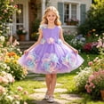 thumbnail image 2 of HAYIMI Girls Outfit Sets Elegant Girls Floral Trock A-Line Dress Layered Style Party Dress For Weddings And Ceremonies O-Neck Versatile Kids Clothes Sets, 2 of 8