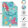 thumbnail image 3 of Dreamtimes Marine Style Mermaid Kitchen Towels Set of 4 Dishcloths Hand Towels Tea Towels Ultra Absorbent for Cleaning Washing Drying Dishes Tableware 28'' x 18'', 3 of 7