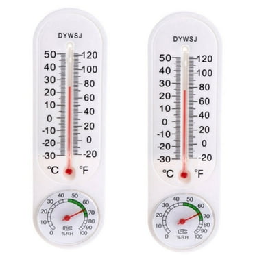 TONAIN 2Pcs/Set Wall Thermometer Indoor Outdoor Hang Garden Greenhouse House Office Room Heating