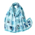 thumbnail image 1 of Bufanda ligera con estampado de gatitos lindos para mujer, bufanda cálida para invierno y otoño, 1 of 6