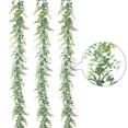 thumbnail image 1 of ¡Oferta de liquidación de decoración navideña Fengga! Planta verde artificial, corona de eucalipto artificial, enredadera de eucalipto para colgar en la pared, 1,8 metros, 1 corona de eucalipto, 1 of 8