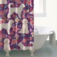thumbnail image 4 of Goldendoodle Dog and Flower Floral Shower Curtain 84"x72" ,Bathroom Decorative Shower Curtains Set with 12 Hooks,Modern Waterproof Washable Shower Curtain, 4 of 6