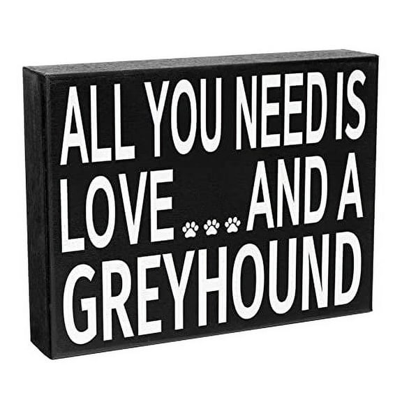JennyGems Greyhound Gifts Sign Decor Plaque, Greyhound Dog Gifts, 8x6 Inch Wood Sign, Dog Mom Decor, Greyhound Lover Gifts, Dog Signs