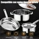 thumbnail image 4 of Bateria de Cocina, 20 Piezas Sartenes Antiadherentes, Bateria de Cocina Acero Inoxidable con Tapas y Cojín, Incluye Sartén Acero Inoxidable, Ollas de Cocina y Cucharas, 4 of 7
