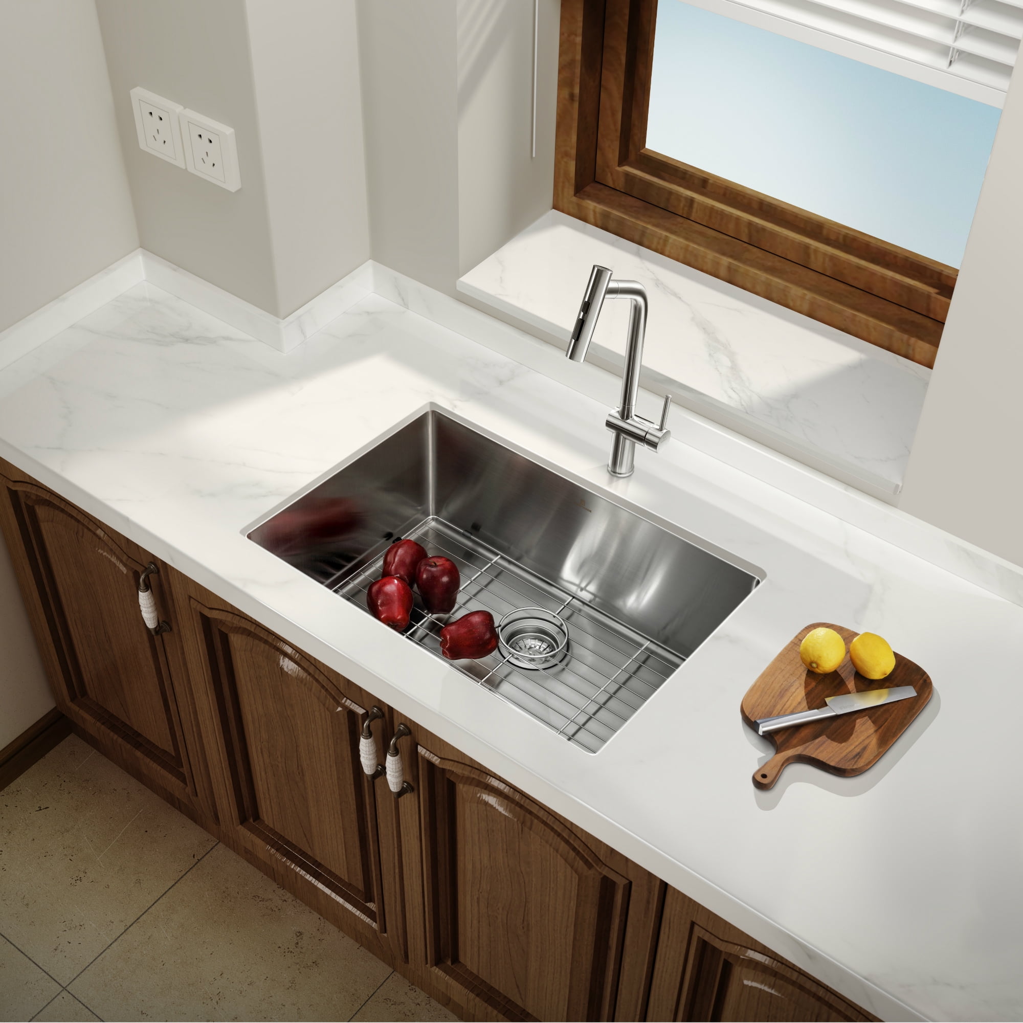23-inch Undermount 16 Gauge R10 Radius Stainless Steel Kitchen Sink Single Bowl - 100% Handmade Kitchen Sink Bowl, 23