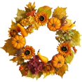 thumbnail image 1 of 22in. Autumn Hydrangea, Pumpkin and Sunflower Artificial Fall Wreath, 1 of 4