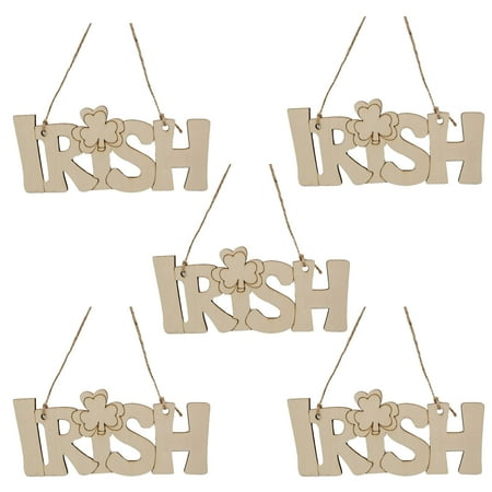 

Mittory Wooden St. Patrick s Holiday Pendant Atmosphere Hanging Window Decoration 5pc