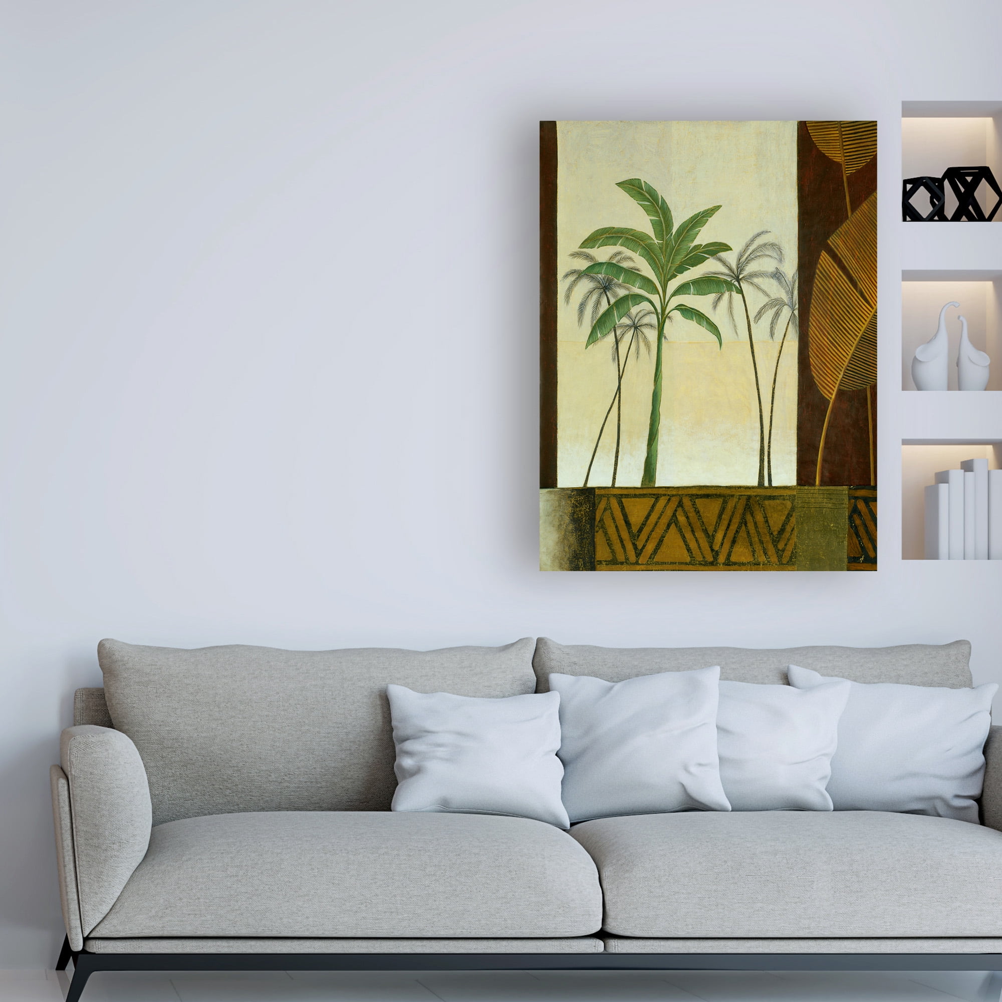 Trademark Fine Art 'Palm Trees And Leaves' Canvas Art by Pablo Esteban