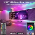 thumbnail image 2 of SINLEY Luces de cuerda de neón LED de 60 pies, control con aplicación/remoto, luces de cuerda LED flexibles, modos múltiples, luces de neón RGB para exteriores IP68 a prueba de agua, música, 2 of 5