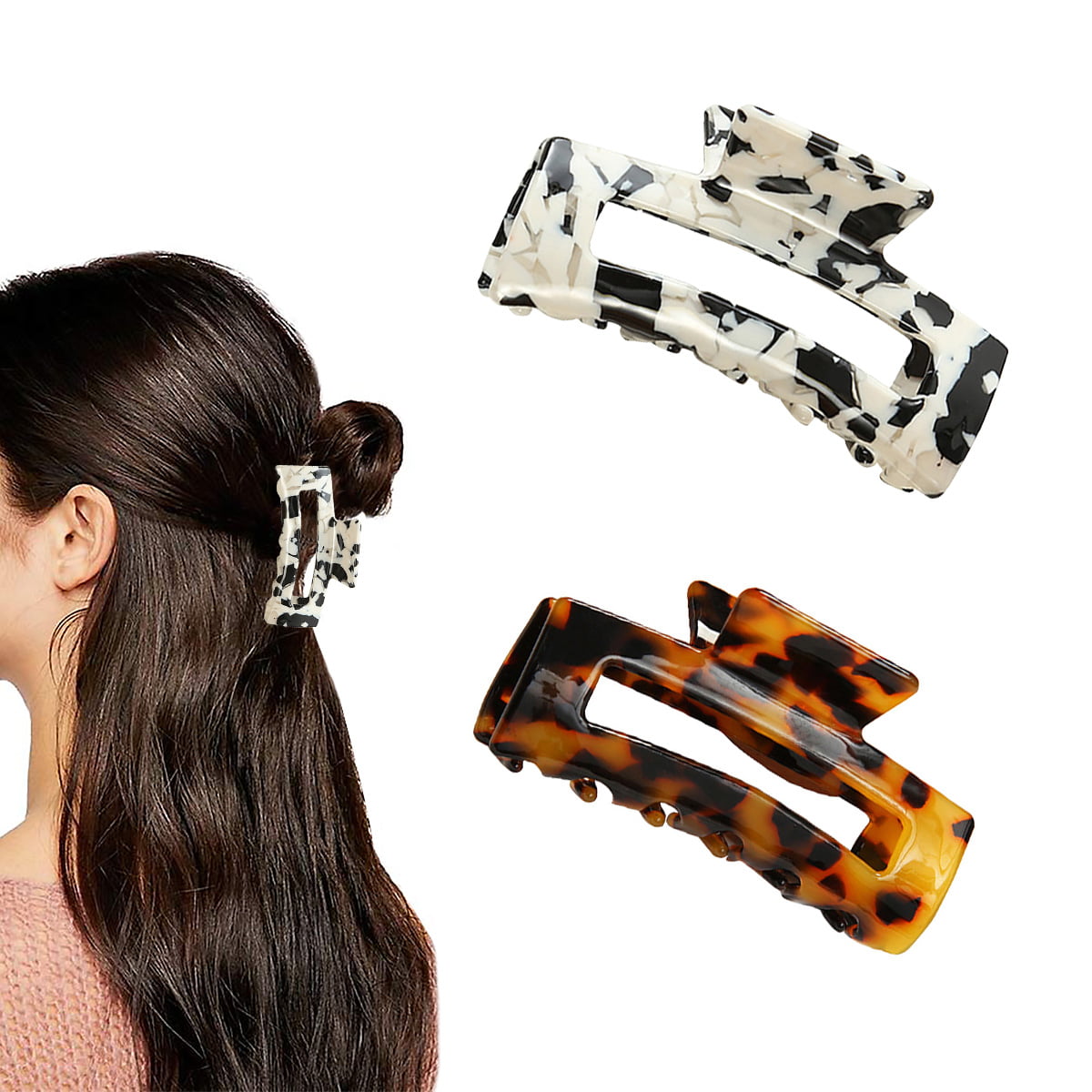 Women's Matte Hair Clip Acrylic Hairpins Acetate Leopard Print Large Hair Claws 