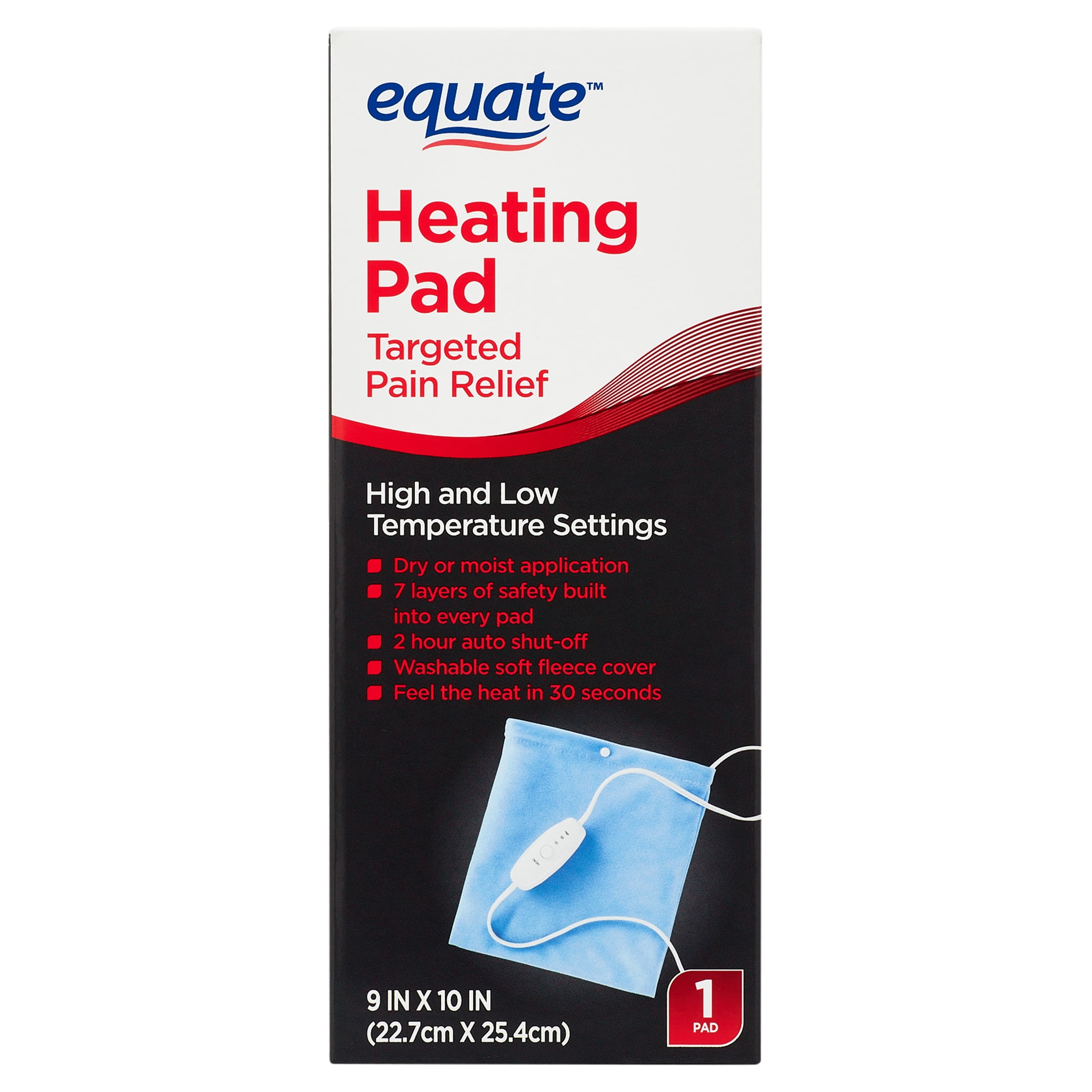 (3 pack) Equate Heating Pad 9" x 10"