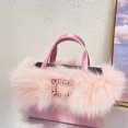 thumbnail image 3 of Bolso de noche para mujer, bolsos de diseñador de lujo para mujer, novedad de 2023, con mosaico de satén y adorno de plumas de diamantes de imitación, correa de cuentas para el hombro, 3 of 5