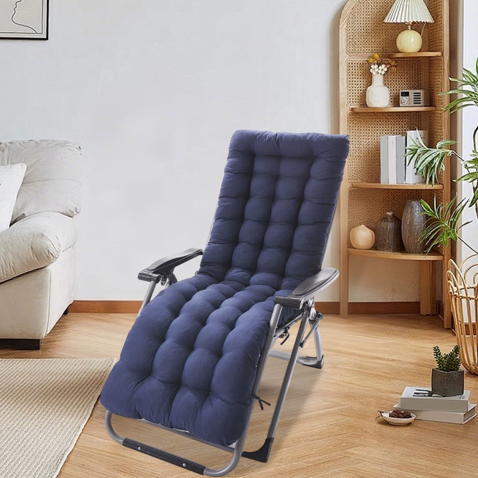 Lounge Chair Cushion,Outdoor Lounge Chair Cushions,Seat Cushions,Lounge Chair Cushion,Cushions for Outdoor Furniture,Patio Cushions Chaise Outdoor Mattress Recliner Quilted Thick(Navy)