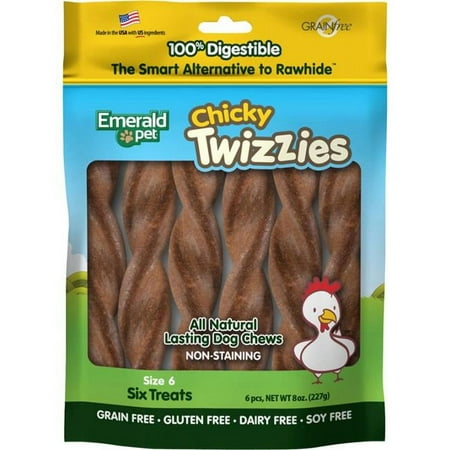 UPC: 0856916006243 | Emerald Pet Chicky Twizzies Natural Dog Chews
