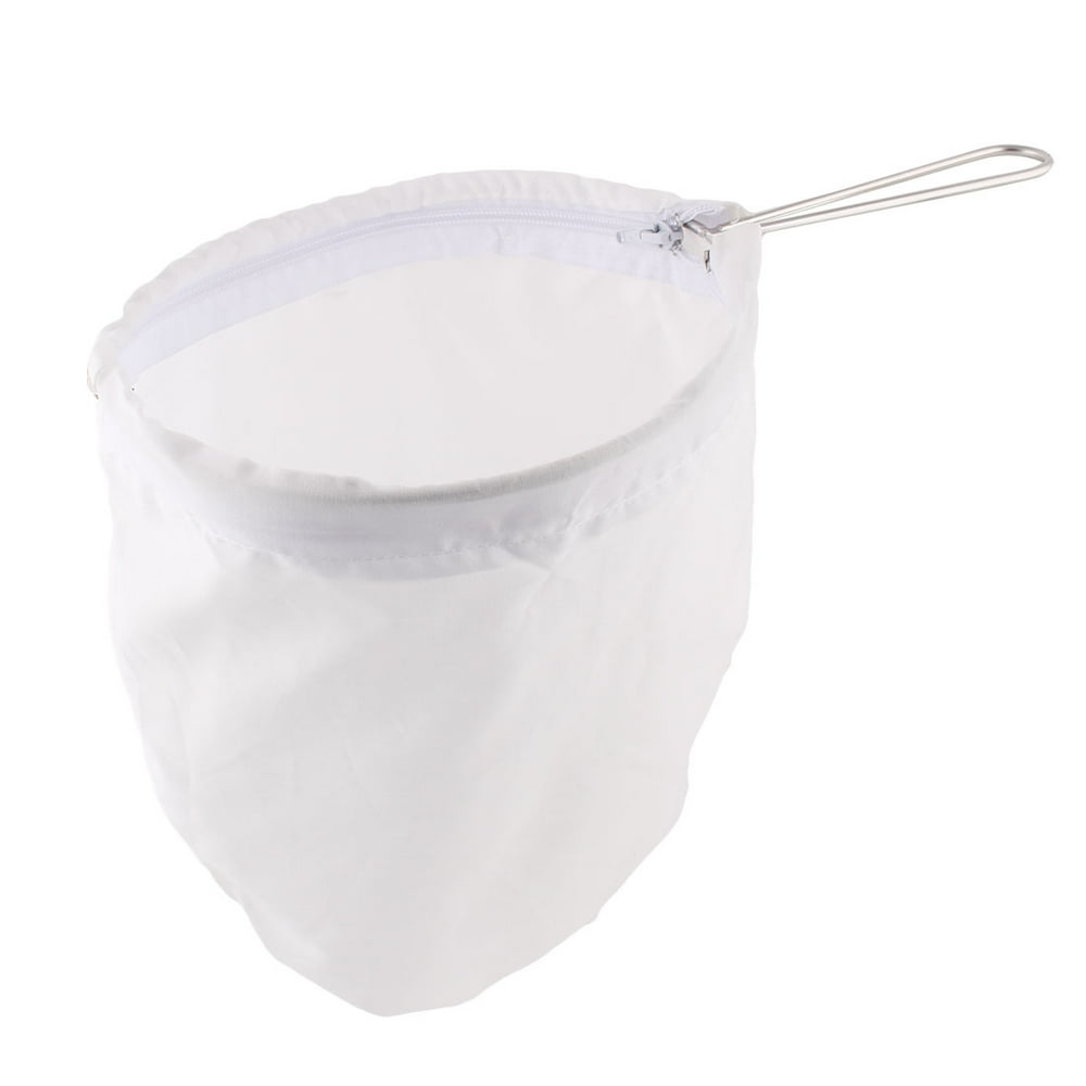 Stainless Steel Handle Coffee Tea Cloth Strainer Filter Sock Bag 20cm