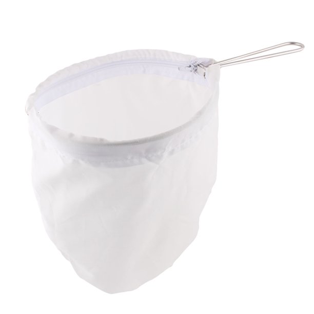 Stainless Steel Handle Coffee Tea Cloth Strainer Filter Sock Bag 20cm