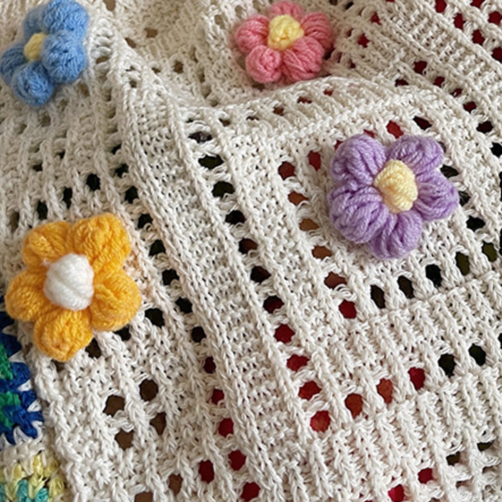Large Capacity Knitted Handbag For Women Casual Bohemian Styles Crossbody Purse Beach Bag With Artistic Crochet Patterns