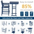 thumbnail image 4 of FOOWIN 3-Piece Adirondack Bar Table and Chair Set, HDPE All Weather Outdoor Patio Bar Set, Navy Blue, 4 of 9