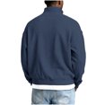thumbnail image 5 of Chiccall Mens Casual Quarter Zip Sweatshirts Loose Fit Vintage Textured Knit Mock Neck Sweatshirt Pullover Fashion Outerwear, 5 of 7
