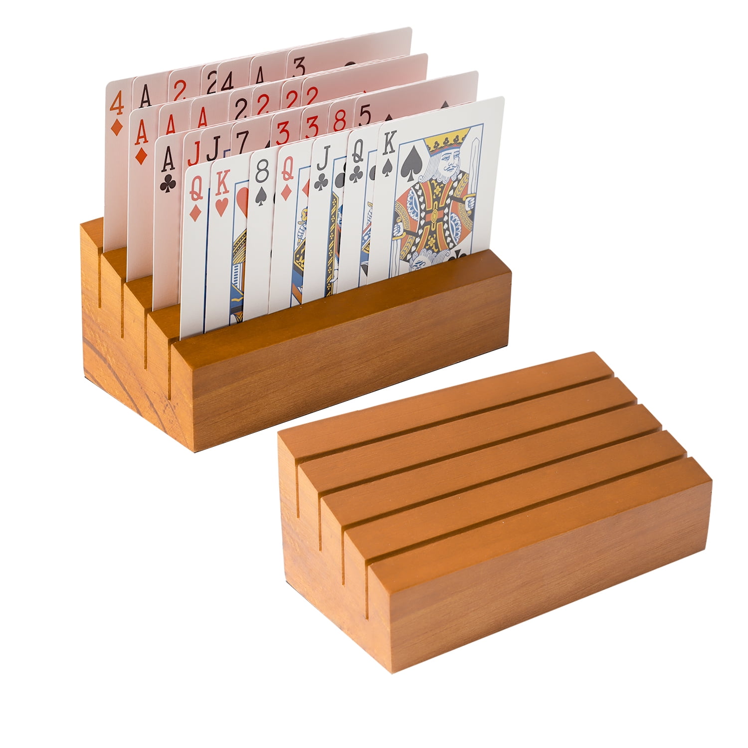 GSE Games & Sports Expert 6" Wooden Playing Card Holders Plywood Card