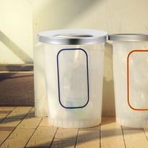 WEUVEB Stainless Steel Garbage Can with Large Opening Lid, Wind Resistant, Outdoor Trash Bin