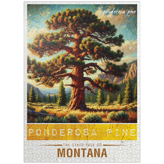 MyPuzzle - State Trees Series: Montana, Ponderosa Pine - Premium 1000 Piece Jigsaw Puzzle for Adults