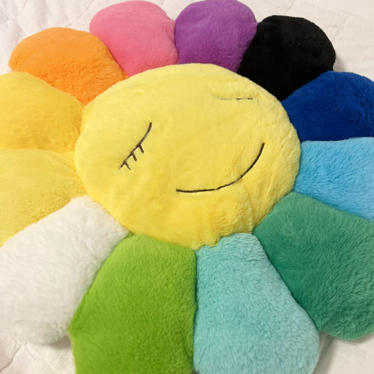 Cute Rainbow Sunflower Plush Pillow: Stuffed Seat Chair Floor Mat, Hom –  DormVibes
