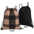 thumbnail image 4 of Leisure Draw String Mouth Backpack 16 X 14 Woven Band Durable Not Easy To Fall Off In Travel Portable Draw String Design Saddlebrown Buffalo Plaid Check Tartan Scotland_1, 4 of 8