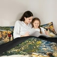 thumbnail image 5 of Feelyou Couple Christmas Town Full Size Comforter Sets, Oil Printing Bedding Comforter Set, Romantic Paris Street Reversible Bedding Sets, Microfiber Bedroom Decor, 3 Pieces, 5 of 8